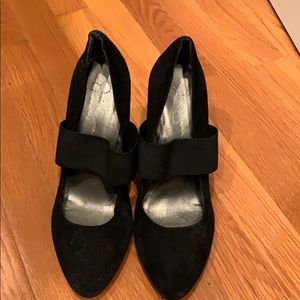 Jessica Simpson black suede heels